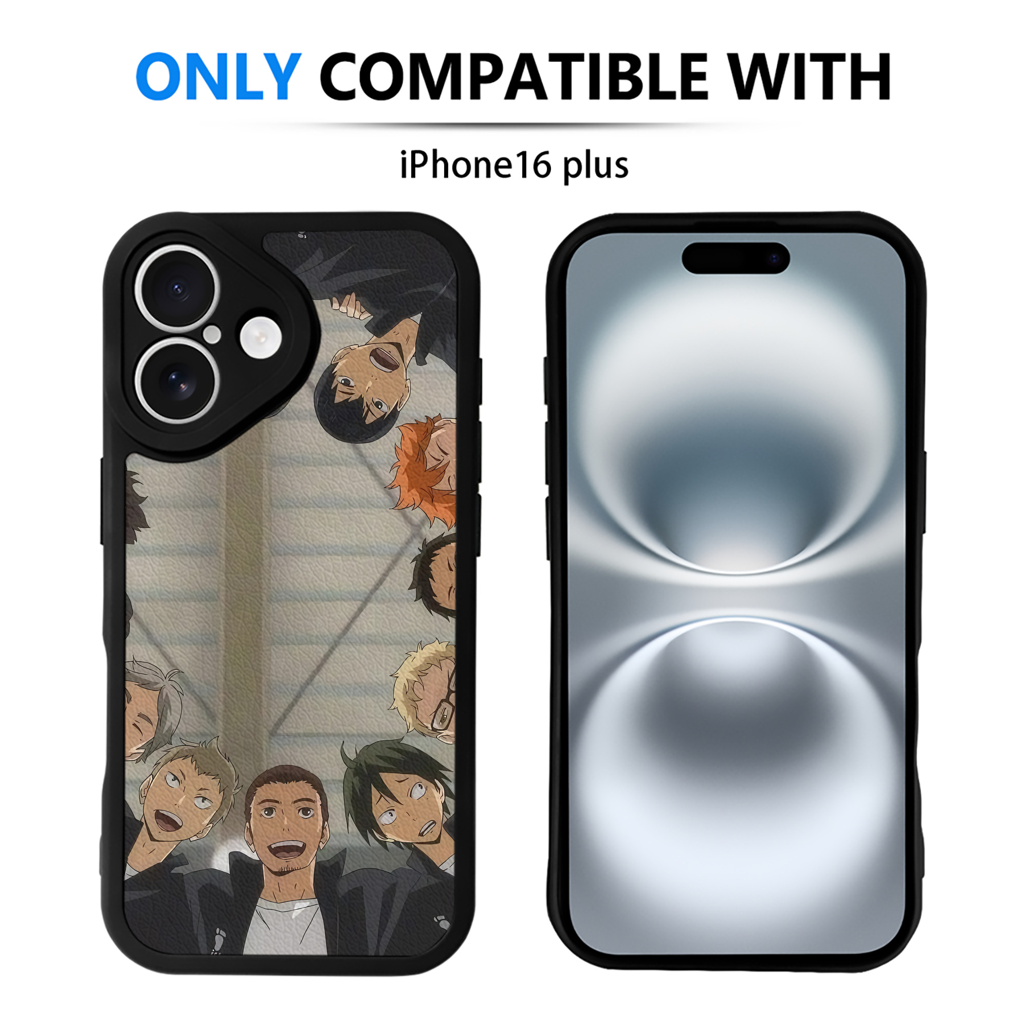 （画像用） ハイキュー!! Haikyu!! 【iPhone 16シリーズ対応】シリコンスマホケース（レザー調） 材質：シリコン